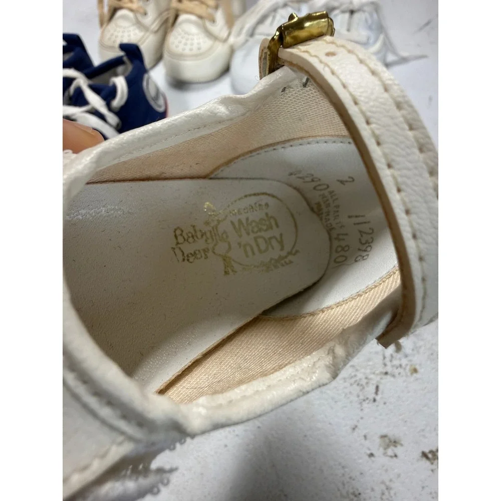 Vintage Baby Shoe Lot 4 Pairs McBaby Goldbug Baby Deer Sneakers Mary Janes 0-2